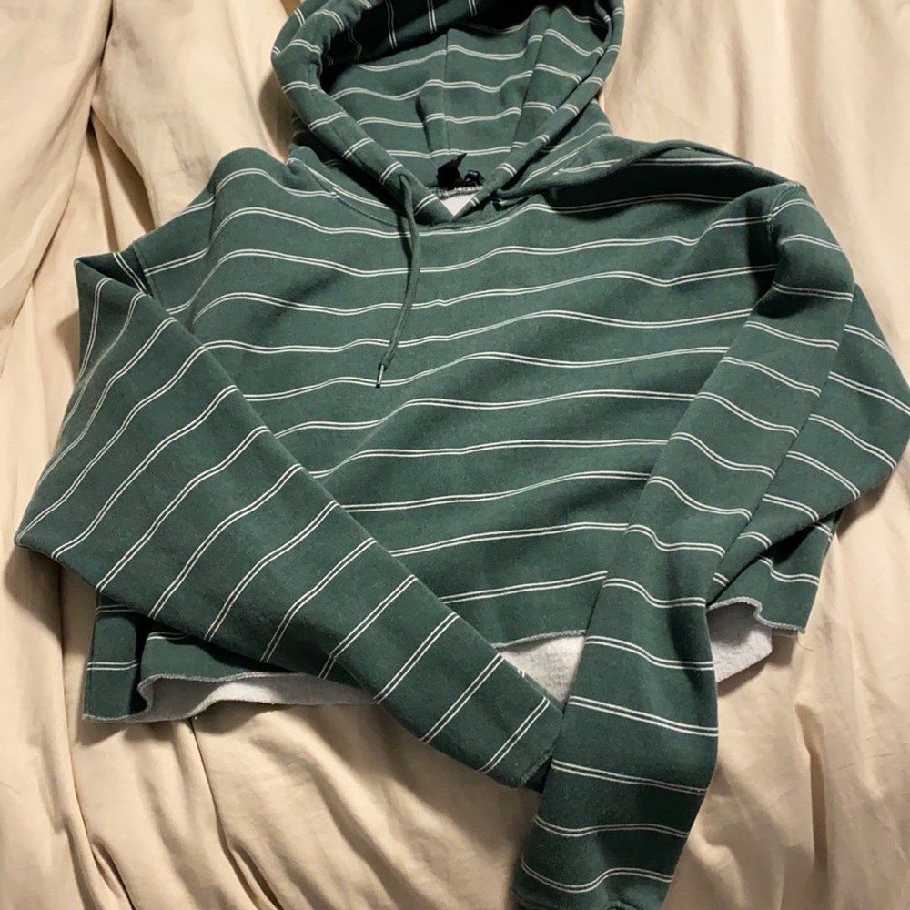 Green Cropped Hoodie